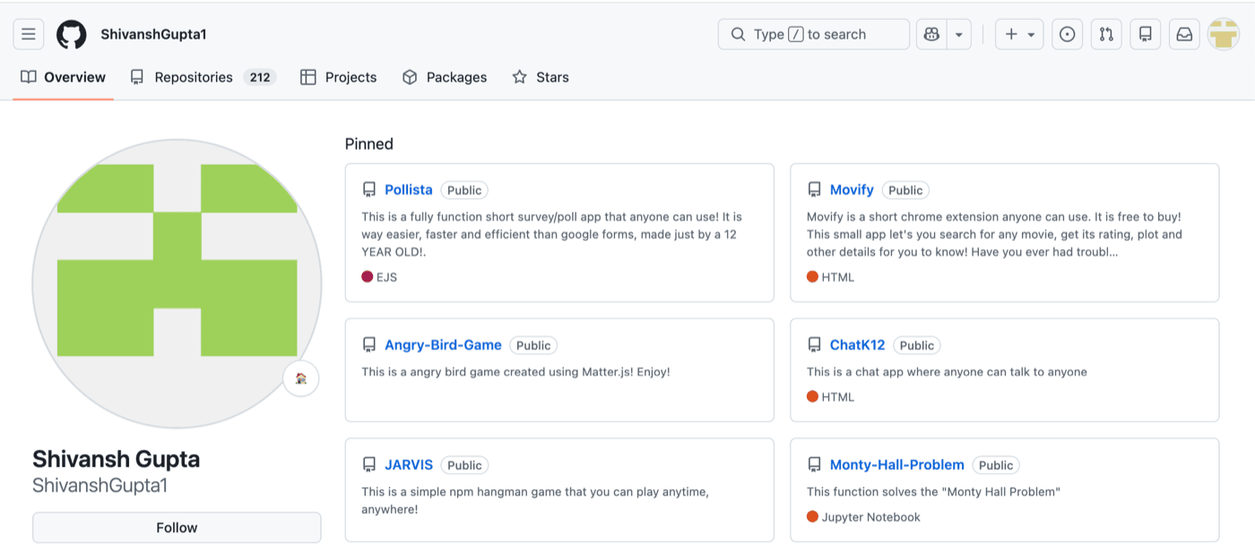 GitHub profile